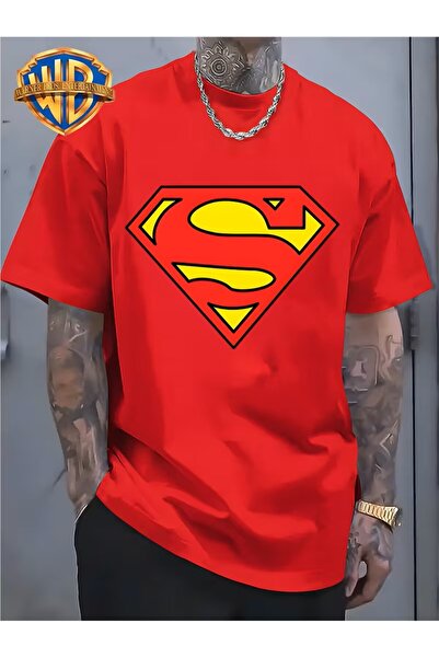 oneagılyazı Iconic Superman Emblem Print, I, Round Neck Short Sleeve T-Shirt,