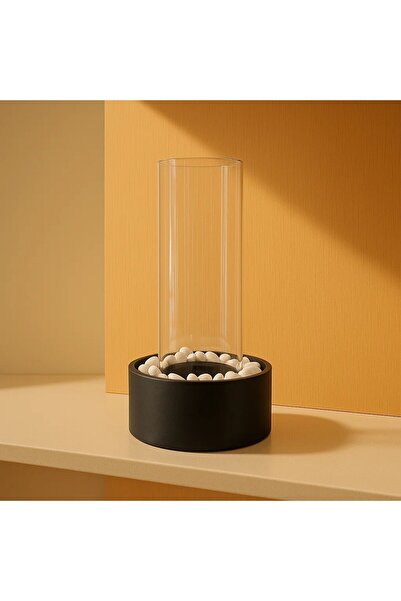 Alya Noire Büyük Boy Taş Tozu Masaüstü Şömine - 150x270 mm