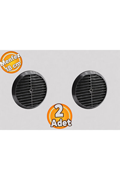 Kendo Doğalgaz Havalandırma Cam Menfezi Siyah Renk 18 cm (2 Adet)