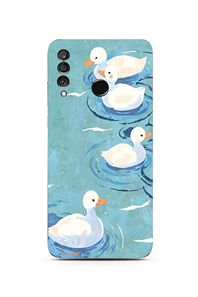 Manitoba Huawei P30 Lite Uyumlu Baskılı Yumuşak Silikon Şeffaf Telefon Kılıfı