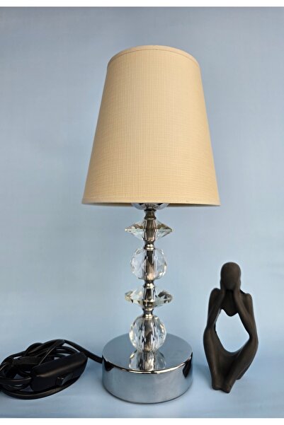 fey atelier Lamp Shade, Wired Table Lamp, Night Light, Large Cream Hat Crysta...