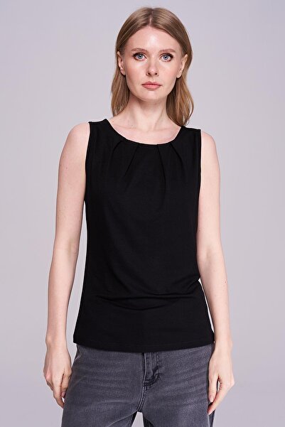 Journey Kayık Yaka-Ön Pileli Body