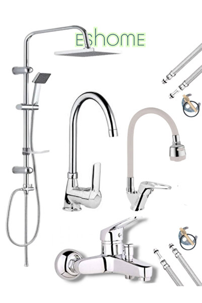 ESHOME Lüx 4'lü Set Robot Yagmurlama Tepe Duş Seti - Banyo - Mutfak - Lavabo ...