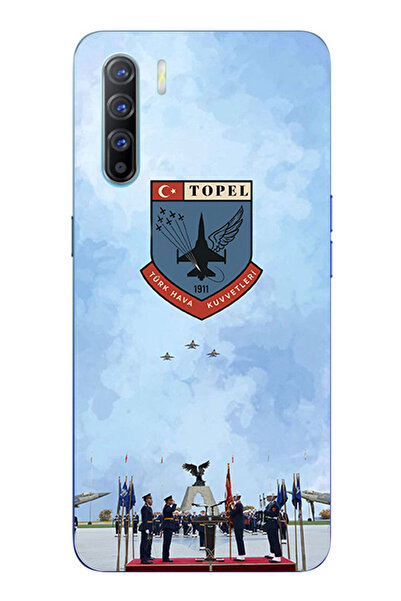 TechTree حافظة سيليكون متوافقة مع القوات الجوية التركية مطبوع لهاتف اوبو رينو...
