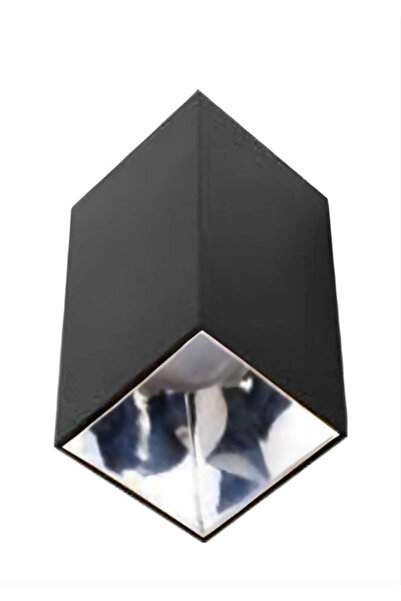 ACK Sıva Üstü Dekoratif Armatür Kare Siyah Kasa/Reflektör Platin