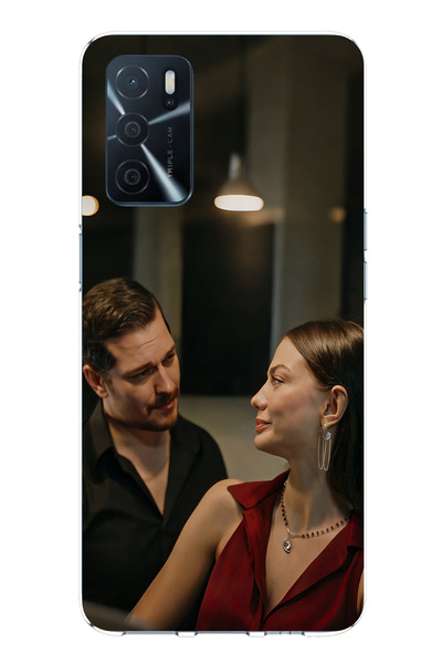 TechTree حافظة سيليكون متوافقة مع هاتف اوبو A16 - Eşref وNisan مطبوع