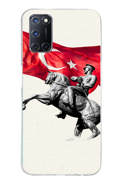 TechTree حافظة سيليكون متوافقة مع هاتف OPPO A52-A72-92 بتفاصيل تذكارية لأتاتو...