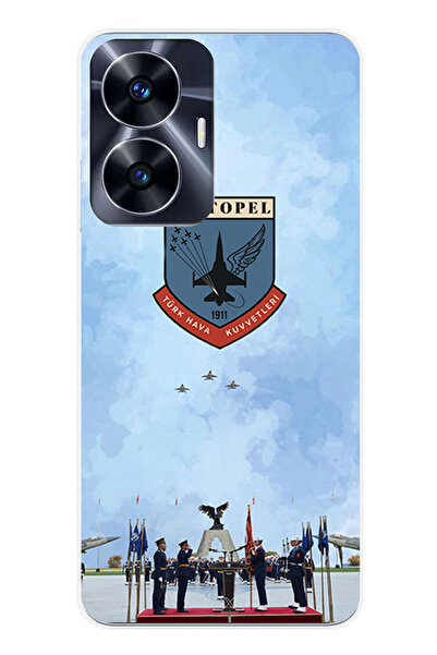 TechTree حافظة سيليكون متوافقة مع القوات الجوية التركية مطبوع لهاتف Realme C55