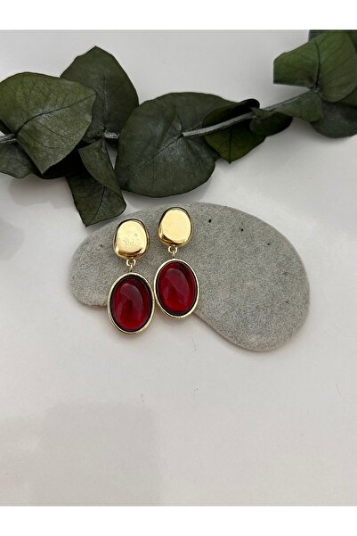 YENGEÇ Red Earrings with Dangle