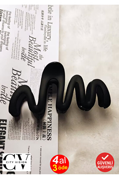 cityvision Non-breakable wave pattern black hair clip 10 cm