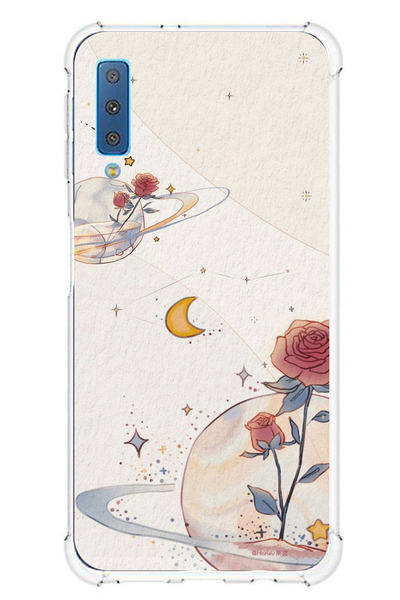 TechTree حافظة سيليكون متوافقة مع هاتف سامسونج جالاكسي A7 2018، بتصميم كوكب و...