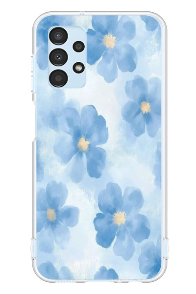 TechTree حافظة سيليكون متوافقة مع هاتف سامسونج جالاكسي A13 باللون الأزرق مطبوع