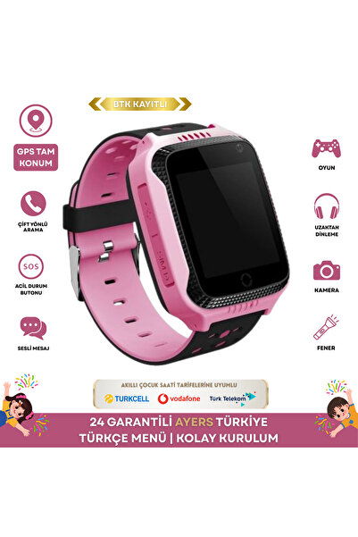 Ayers GPS Konumlu Akıllı Çocuk Takip Saati Sim Kartlı Arama, Kameralı, Ortam ...