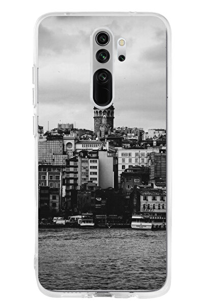 TechTree حافظة سيليكون متوافقة مع هاتف Redmi Note 8 مع مناظر برج غالاتا والبح...