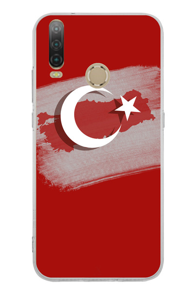 TechTree حافظة سيليكون متوافقة مع جهاز General Mobile GM 10، خريطة تركيا مفصلة، علم تركي مطبوع