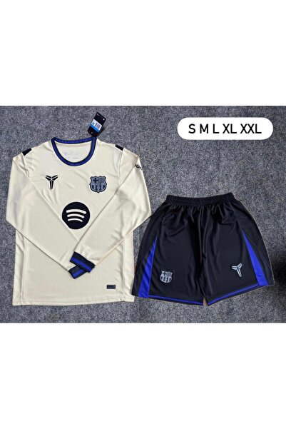 Nobrand طقم نادي برشلونة تيشيرت كم طويل مع الشورت