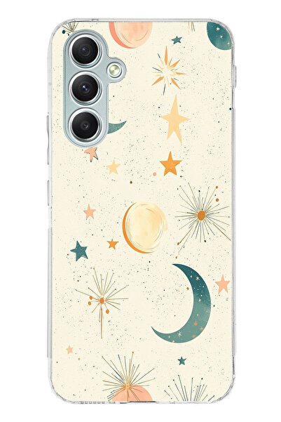 TechTree حافظة سيليكون متوافقة مع هاتف سامسونج جالاكسي A34 ذات خلفية كريمية و...