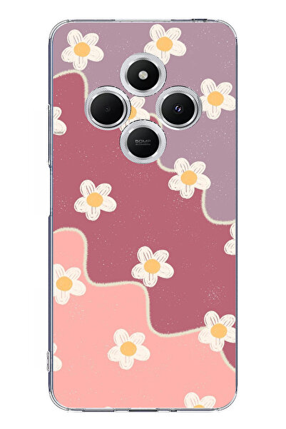 TechTree حافظة سيليكون متوافقة مع هاتف Redmi 14C بلون الورد المجفف والليلك ال...