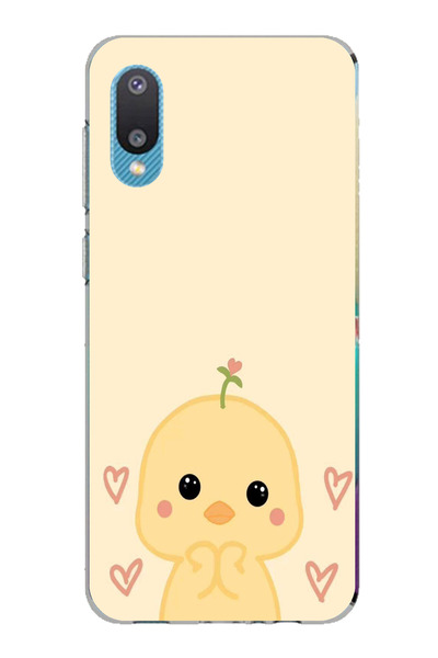 TechTree حافظة سيليكون مطبوع متوافقة مع هاتف سامسونج جالاكسي A02 بنمط كتكوت ل...