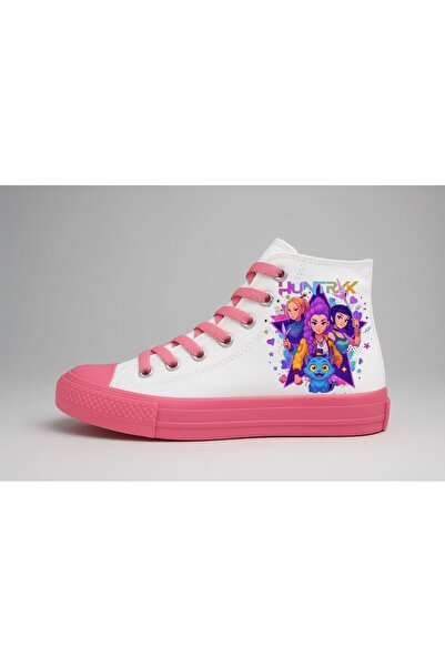 archiepet Pink Sole Pink Lace-Up K-Pop Demon Hunters Huntrix Printed Teenager Sports Shoes