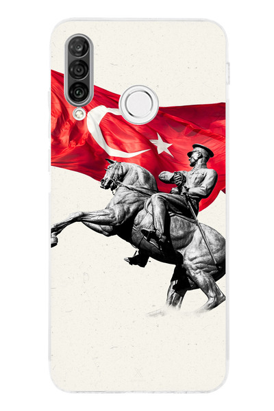 TechTree حافظة سيليكون متوافقة مع هاتف Huawei P30 Lite بتفاصيل تذكارية لأتاتو...