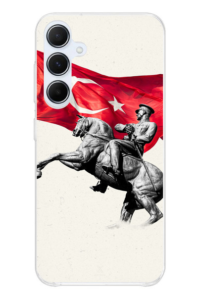 TechTree حافظة سيليكون متوافقة مع هاتف سامسونج جالاكسي A55 بتفاصيل تذكارية لأ...