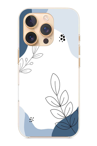 TechTree حافظة سيليكون متوافقة مع هاتف iPhone 16 PRO ذات أشكال هادئة زرقاء وخ...