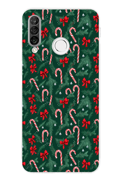 TechTree حافظة سيليكون متوافقة مع هاتف هواوي P30 لايت لشجرة الصنوبر وعصا الحل...