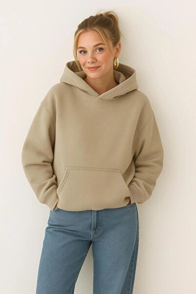 oneagılyazı سترة رياضية بغطاء للرأس للجنسين مصنوعة من القطن الممشط بثلاث خيوط