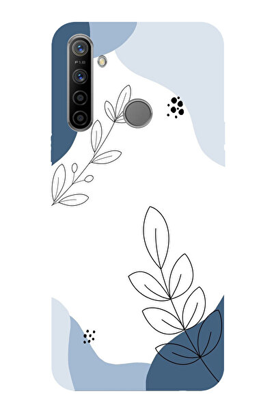 TechTree حافظة سيليكون متوافقة مع هاتف Realme 5i - 6i - C3 باللون الأزرق وخطو...