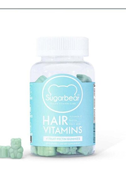 Sugarbear 60 قطعة من حلوى فيتامينات الشعر