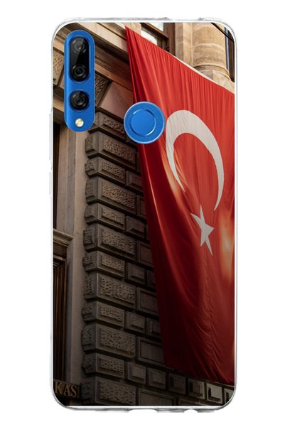 TechTree حافظة سيليكون متوافقة مع هاتف Huawei Y9 Prime (2019) بتصميم العلم ال...