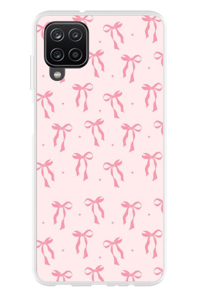 TechTree Samsung Galaxy A22-M22-M32 Compatible Soft Pink Bow Patterned Printe...