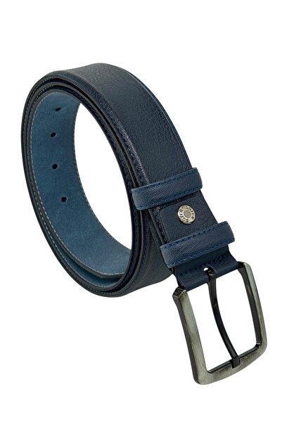 S.S SÜZER DERİ Piele artificială albastru închis 4 cm. Curea clasică pentru b...