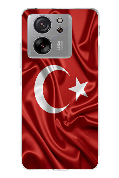 TechTree حافظة سيليكون متوافقة مع هاتف Xiaomi Mi 13T-13T PRO بعلم تركيا مطبوع