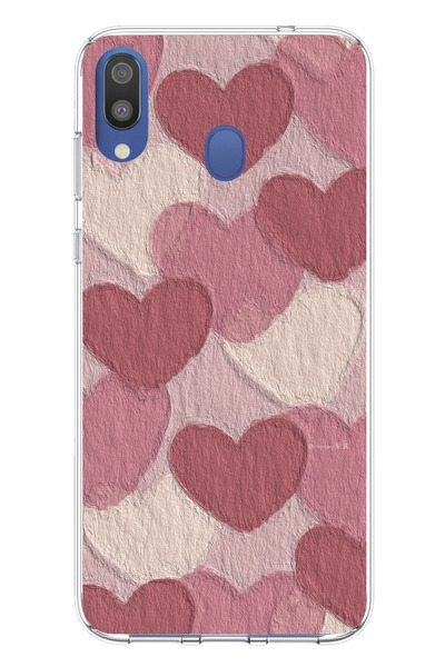 TechTree حافظة سيليكون متوافقة مع هاتف سامسونج جالاكسي M20 باللون الوردي البا...