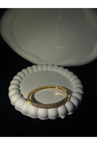 aydora ÇELİK Gold renk Taşlı Kelepçe bileklik