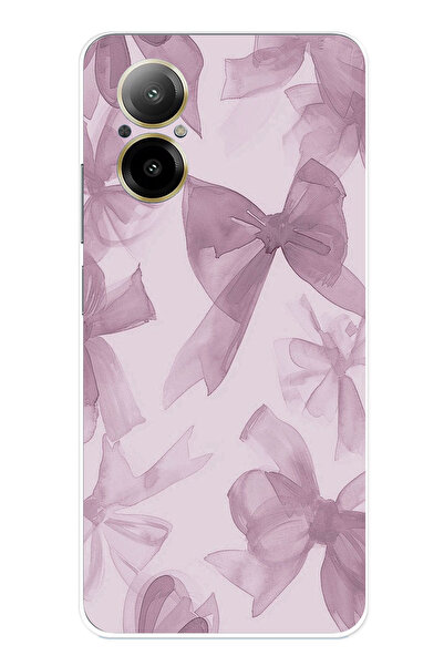 TechTree حافظة سيليكون متوافقة مع هاتف Realme 12 Lite باللون البنفسجي مطبوع