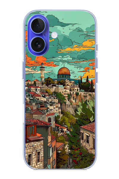 TechTree حافظة سيليكون متوافقة مع هاتف iPhone 16 من فلسطين الحرة وقبة الصحراء...