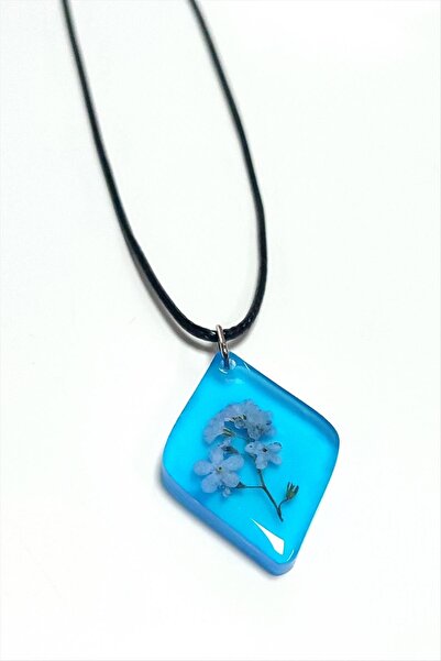 ZERO LAND Mtxdpn Unutmabeni Flower Baklava Slice (165742) Epoxy Pendant-Blue