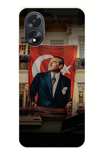 TechTree حافظة سيليكون متوافقة مع هاتف أوبو A38 بتفاصيل علم أتاتورك مطبوع