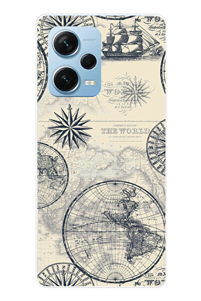 TechTree حافظة سيليكون متوافقة مع هاتف Redmi Note 12 PRO 5G تحتوي على خريطة ا...