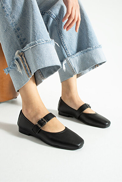 STOCON حذاء باليرينا نسائي يومي بحزام عريض ومشبك، هدية، حذاء باليرينا يومي STC1202