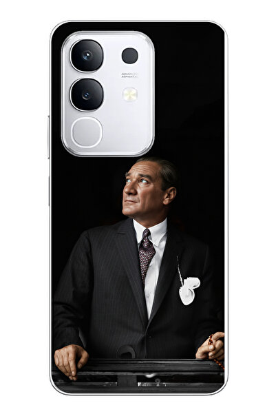 TechTree حافظة سيليكون متوافقة مع هاتف Vivo Y29 Ufka Lider Ataturk مطبوع