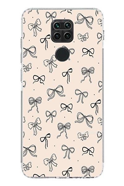 TechTree حافظة سيليكون متوافقة مع هاتف Redmi Note 9 باللون الأسود ونمط فيونكة...