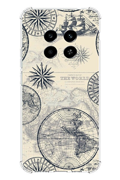 TechTree حافظة سيليكون متوافقة مع هاتف Realme 12 4G-12 Plus وخرائط العالم الق...