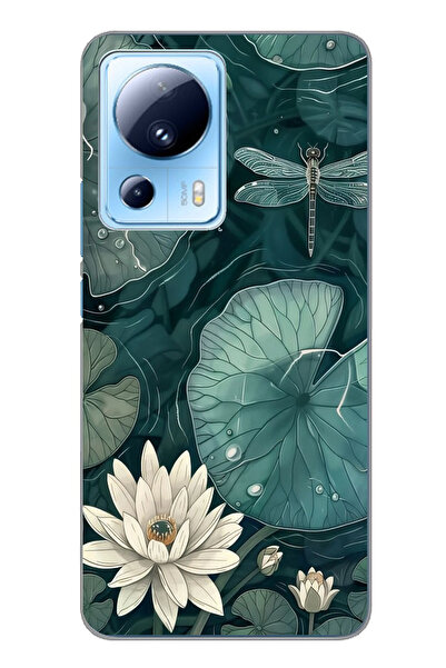 TechTree حافظة سيليكون متوافقة مع هاتف Xiaomi Mi 13 Lite على شكل زهرة اللوتس ...