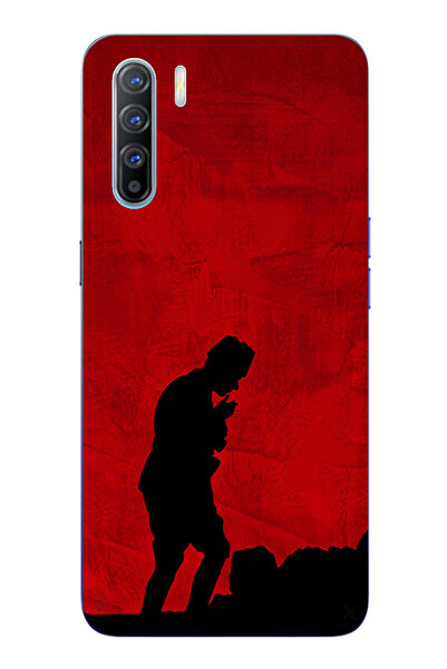 TechTree حافظة سيليكون أتاتورك مطبوع متوافقة مع هاتف أوبو رينو 3-A91 مع تفاصي...