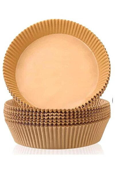 SKY TOUCH SKY-TOUCH 100 Pieces Disposable Non Stick Parchment Paper for Air Fryer Round 16cm, Brown