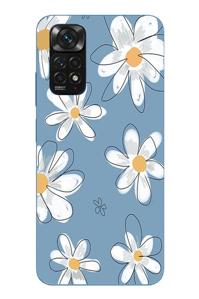 TechTree حافظة سيليكون متوافقة مع هاتف Redmi Note 11-11S باللون الأزرق ديزي ج...